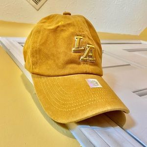 Yellow “LA” Baseball Cap hat (LA Gift Shop)